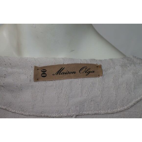 MAISON OLGA Ivory Cream Knit Beaded Light Jacket Size 00 XS - Picture 6 of 12